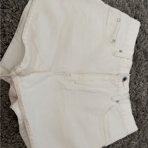 Levi's White High Waist Denim Shorts